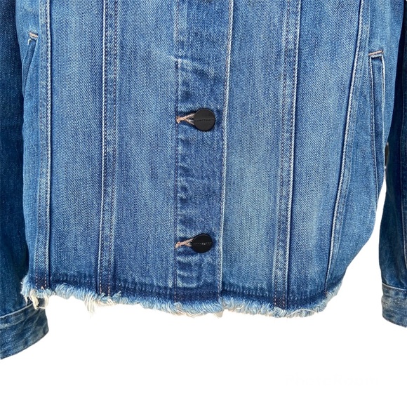 Sanctuary Denim Jacket Raw Hem Distressed - Picture 2 of 5